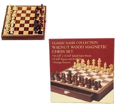 Wallnut Wood Magnetic Chess Set