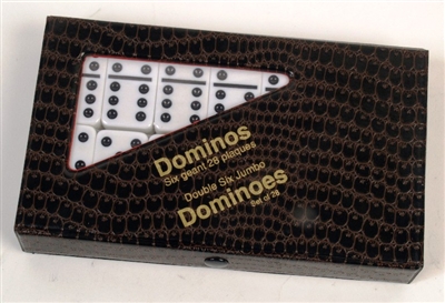 Double Six Dominoes - Jumbo Size with Black Dots