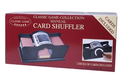 Manually Operated Card Shuffler with Two Decks of Cards