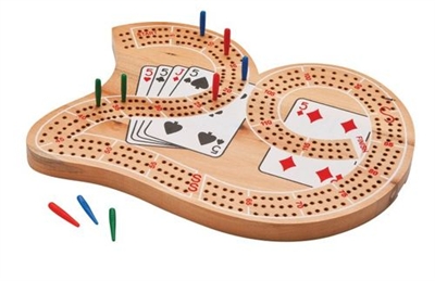 3-Track "29" Cribbage Board with Playing Cards