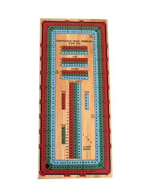 3-Track  Continuous Color Cribbage Board