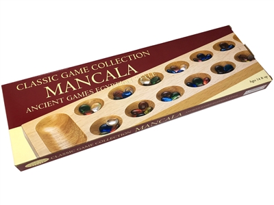 Deluxe Wood Mancala with Glass Beads
