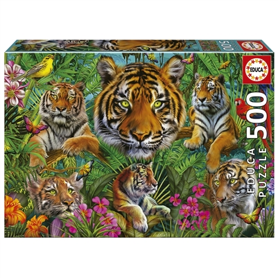 500 Piece Tiger Jungle Jigsaw Puzzle