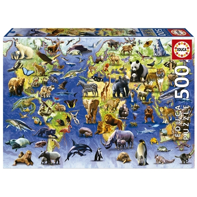 500 Piece One Hundred Endangered Species Jigsaw Puzzle