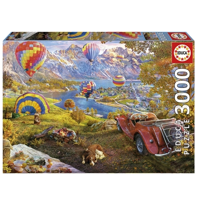 3000 Piece Hot Air Balloon Valley Jigsaw Puzzle