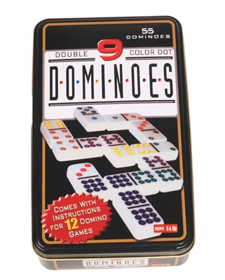 Double 9 Dominoes in Tin Case